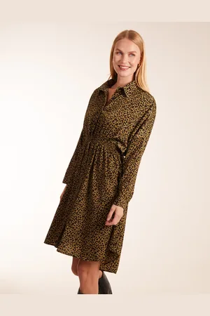 Blue Vanilla Leopard Shirt Dress - S /
