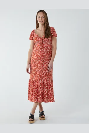 Blue Vanilla Shirred Milkmaid Sweetheart Midi Dress - 8 /