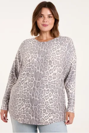Blue Vanilla Curve Leopard Print Jumper - 18/20 /