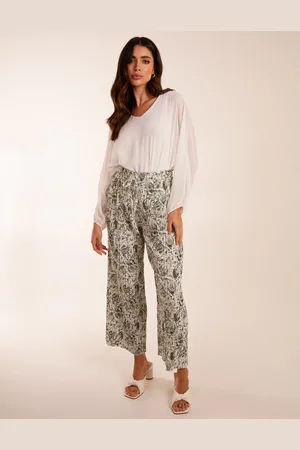 Blue Vanilla Paisley Wide Leg Trousers - L /