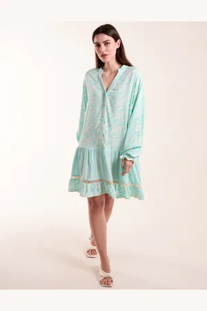 Blue Vanilla Tiered Button Down Mini Dress With Tier - S /