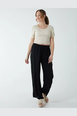 Blue Vanilla Drawstring Wide Leg Trousers - S/M /