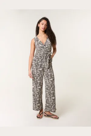 Blue Vanilla Sleeveless Belted Jumpsuit - L /