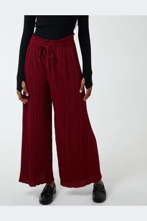 Blue Vanilla Wide Leg Pleated Trousers - L /