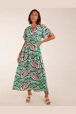 Blue Vanilla Oversized Paisley A Line Maxi Dress - M /