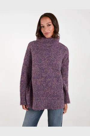 Blue Vanilla Chunky Turtle Neck Specked Jumper - ONE /