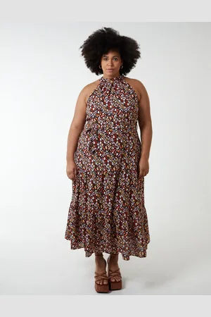 Blue Vanilla Curve Halter Neck Midi Dress - 22 /
