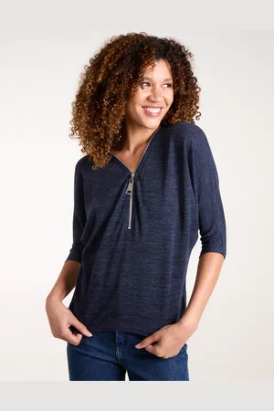Blue Vanilla Metallic Zip Front Top - XS /