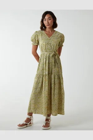 Blue Vanilla Belted Ditsy Maxi Dress - 10 /