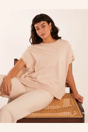 Blue Vanilla Oversized Button Shoulder Top - S/M /