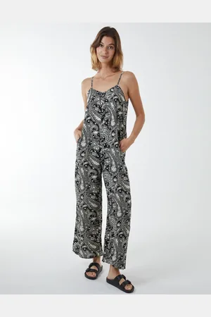 Blue Vanilla Oversized Paisley Wide Leg Jumpsuit - S /