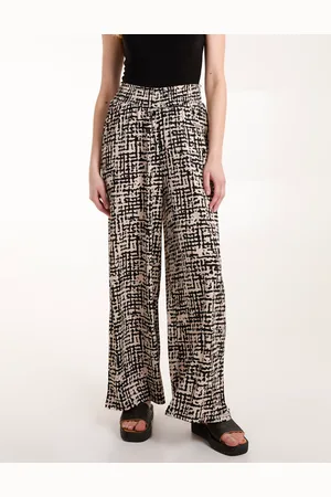 Blue Vanilla Shirred Waistband Wide Leg Trousers - S /