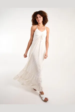 Blue Vanilla Lurex Tie Front Maxi Dress - S /