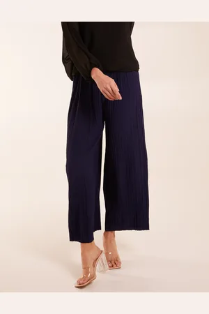 Blue Vanilla Wide Leg Pleated Trousers - S /