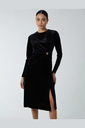 Blue Vanilla High Neck With Keyhole Detail & Long Sleeve Dress - 8 /