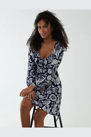 Blue Vanilla Elasticated Sweetheart Neck Mini Dress - 8 /