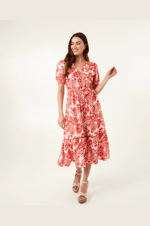 Blue Vanilla Coconut Button Front Betlted Midi Shirt Dress - L /