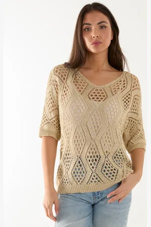 Blue Vanilla Crochet Lurex Top - ONE /