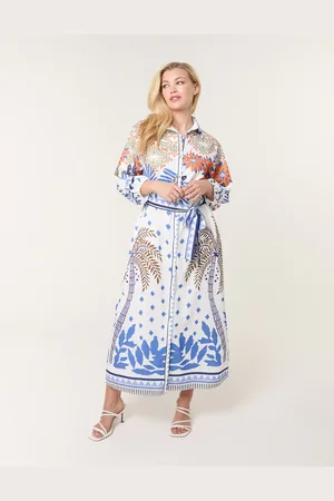 Blue Vanilla Tropical Print Dress - M-L /