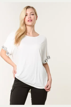Blue Vanilla Sequin Trim Oversized Top - M/L /