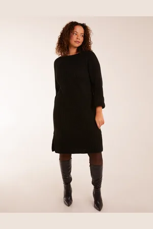 Blue Vanilla Knitted Ribbed Jumper Dress - ONE /