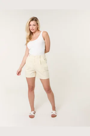 Blue Vanilla Shorts With Pleated Design - L /