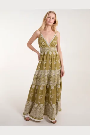 Blue Vanilla Cami Maxi Dress With Embroidery - 14 /