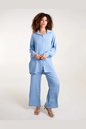 Blue Vanilla Waffle Shirt & Trousers Set - ONE /