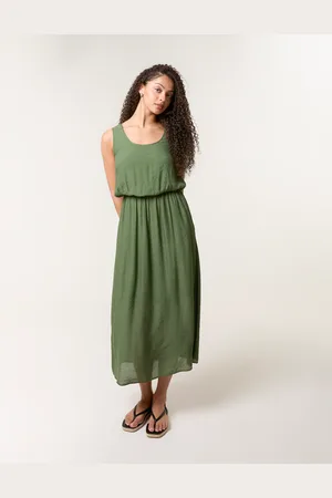 Blue Vanilla Plain Puff Ball Midi Dress - L /