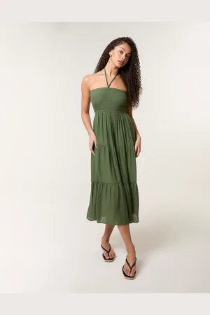Blue Vanilla Bandeau Tiered Midi Dress - L/XL /
