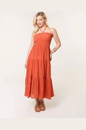 Blue Vanilla Bandeau Tiered Midi Dress - L/XL /