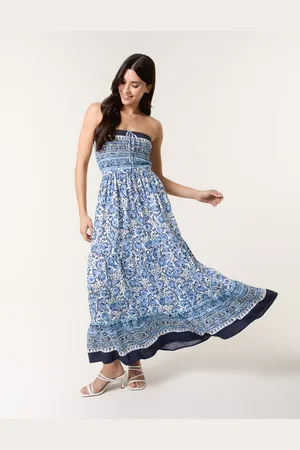 Blue Vanilla Shirred Bust Bandeau Dress - M/L /