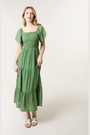 Blue Vanilla Flutter Sleeve Maxi Dress - L/XL /
