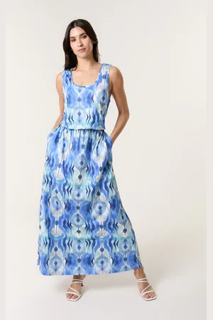 Blue Vanilla Bubble Hem Maxi Dress - L/XL /