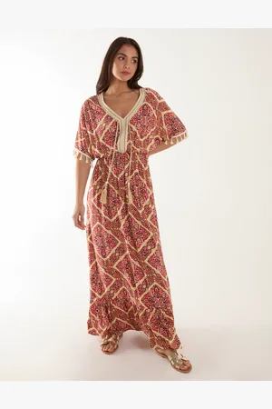 Blue Vanilla Embellished Trim Maxi Dress - L /