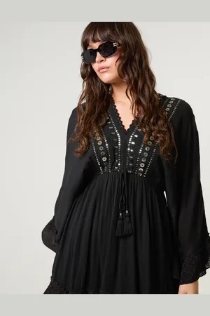 Blue Vanilla Embellished Kimono Sleeve Mini Dress - L /