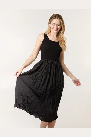 Blue Vanilla Round Neck Crinkled Dress - ONE /