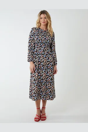 Blue Vanilla Smock Front And Back Midi Dress - 12 /