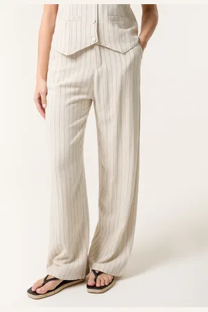 Blue Vanilla Pinstripe Drawstring Trousers - L /