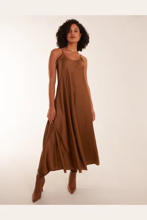 Blue Vanilla Satin Cami Maxi Dress - ONE /