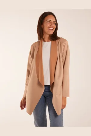 Blue Vanilla Suede Look Waterfall Jacket - ONE /