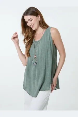Blue Vanilla Necklace Sleeveless Top - ONE /