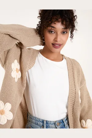 Blue Vanilla Daisy Large Flower Cardigan - M/L /