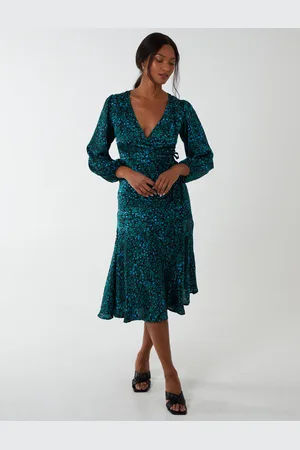 Blue Vanilla Wrap Front Midi Dress - 8 /