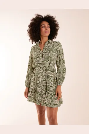 Blue Vanilla Long Sleeve Mini Shirt Dress - 10 /