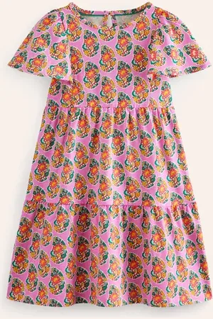 Mini Boden Kids' Hotchpotch Weather Jersey dress, Multi/Mega