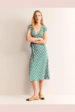 Boden Joanna Cap Sleeve Wrap Dress-Sweet Lilac, Shells Female