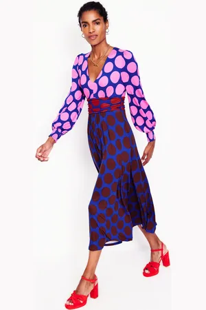 Boden Daphne Jersey Maxi Dress-Pink Tourmaline, Large Spot Female