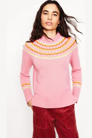 Boden Cashmere Fair Isle Jumper-Formica Pink Female