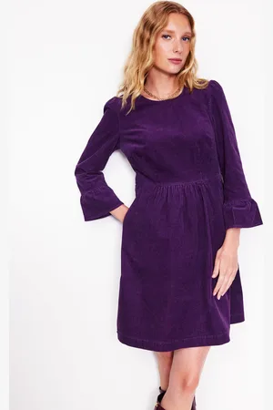 Boden Ora Short Cord Dress-Damson Female